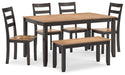 Gesthaven Dining Table with 4 Chairs and Bench (Set of 6) image
