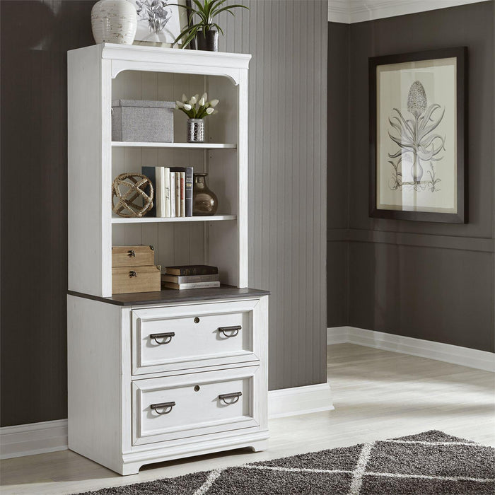 Liberty Allyson Park Bunching Lateral File Cabinet in Wirebrushed White