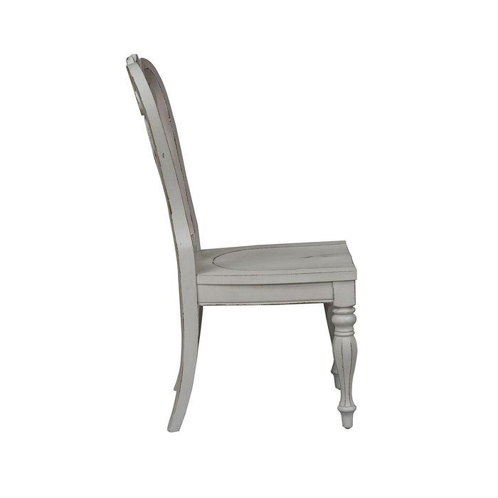 Liberty Furniture Magnolia Manor Splat Back Side Chair in Antique White (Set of 2)