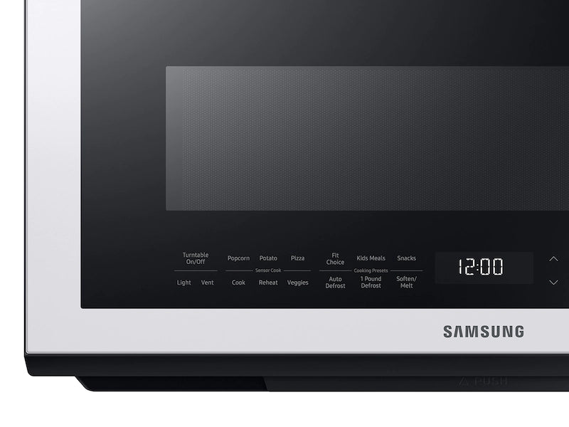 Samsung Bespoke Over-the-Range Microwave 2.1 cu. ft. with Sensor Cooking in White Glass (ME21B706B12)