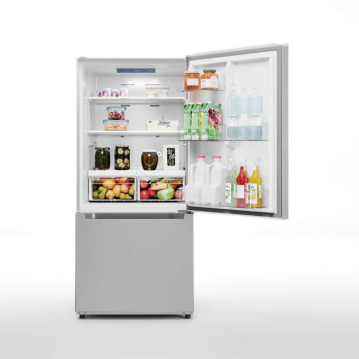 Midea Smart 21.6-cu ft 4-Door Counter-Depth French Door Refrigerator with Dual Ice Maker (MRQ22D7AST)