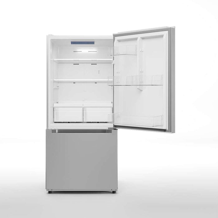 Midea Smart 21.6-cu ft 4-Door Counter-Depth French Door Refrigerator with Dual Ice Maker (MRQ22D7AST)