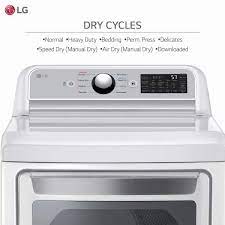 L.G. 7.3 cu. ft. Ultra Large Capacity Smart wi-fi Enabled Rear Control Electric Dryer with EasyLoad™ Door (DLE7400WE)